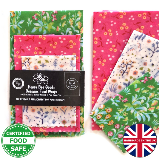 Black Label Made with Liberty Fabric Set of 3 Beeswax Wraps | Battersea Botanical