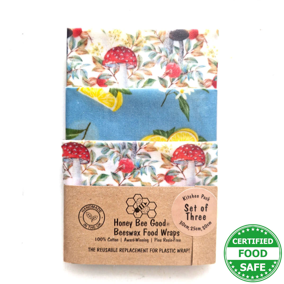 NEW Set of 3 Beeswax Wraps | Mushrooms