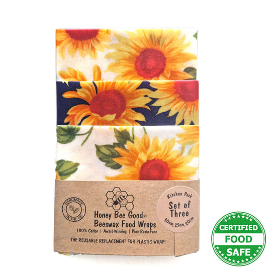 NEW Set of 3 Beeswax Wraps | Sunflowers