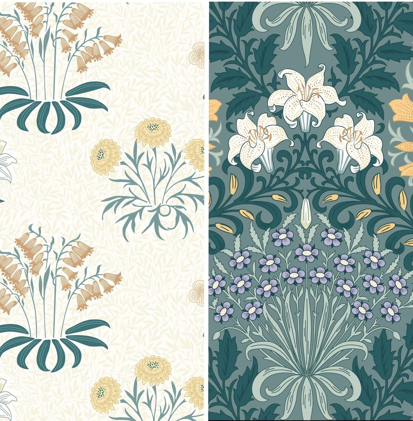 British Beeswax Organic Cotton Set of 3 Beeswax Wraps | William Morris Kelmscott