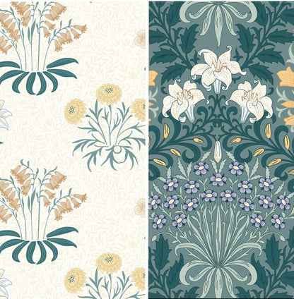 British Beeswax Organic Cotton Set of 3 Beeswax Wraps | William Morris Kelmscott