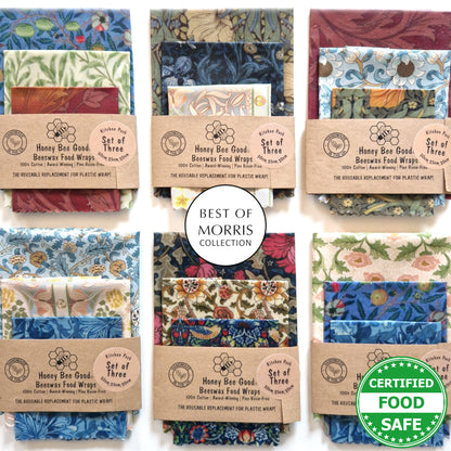 William Morris Earth Kind Set of 3 Beeswax Wraps
